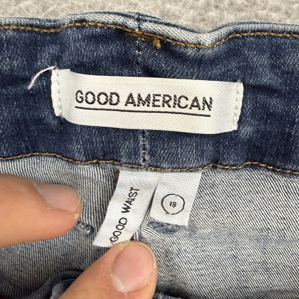 Good American Good Waist High Rise Skinny Jeans Size 18 Distressed - Picture 4 of 11